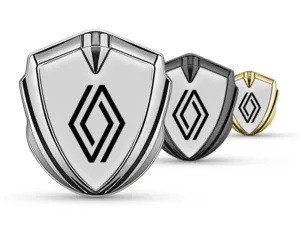 Renault Metal Domed Emblem Racing Style Glossy Domed